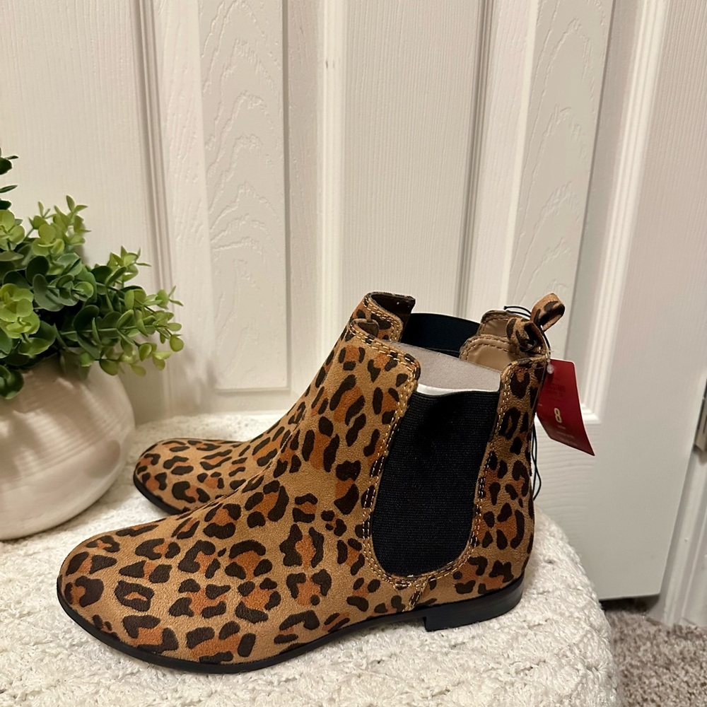 Mossimo Supply Co Animal Print Brown Black Faux Suede Ankle Bootie Boots sz 8 - Picture 1 of 7